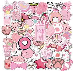 Autocollants dessin animé fille rose, 10/30/50/100 pièces, adhésif esthétique créatif, Art mignon, Scrapbook, téléphone portable, ordinateur portable, décalcomanie 