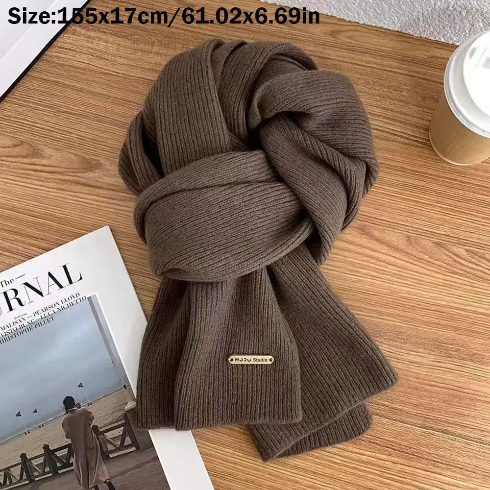 Winter Warm Solid Color Cross Scarf High Quality Woolen Knit Scarf Thicken Neckerchief Neck Guard Shawl Neck Scarf Neck Warmer