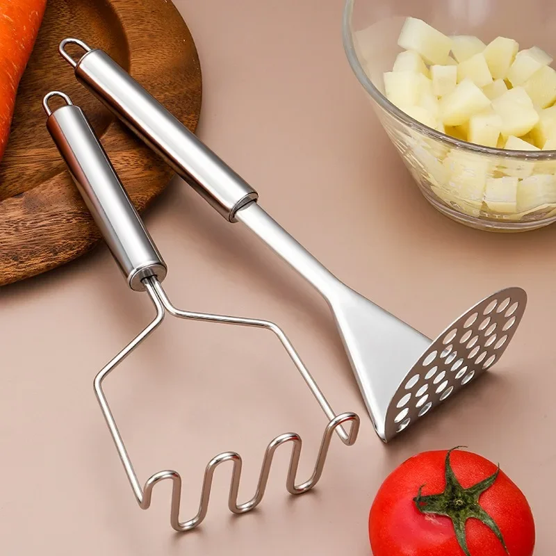 Stainless Steel Potato Masher Integrated Potato Masher Manual Food Smasher  Smooth Potato Pusher Crusher Kitchen Tool Gadgets - AliExpress