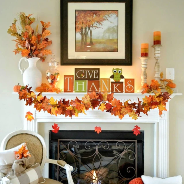 180CM Autumn Artificial Maple Leaf Garland 5