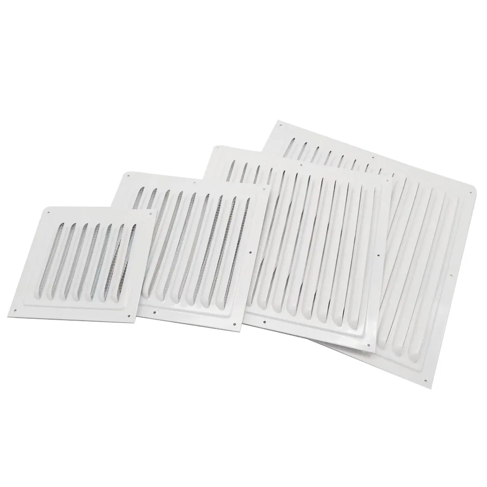 1PCS 250/300MM Air Vent White Metal Louver Vent Grille Cover Square Insect Screen Cover For Covering Wall /ceiling Openings