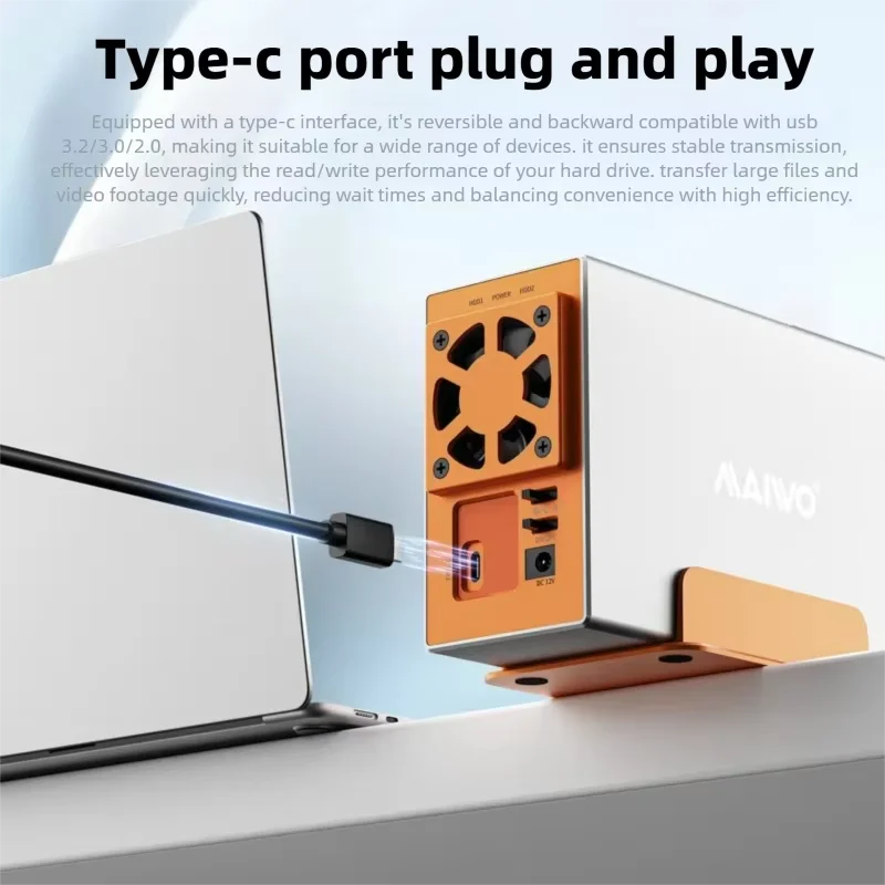 MAIWO 듀얼 베이 2.5/3.5인치 외장 하드 드라이브 케이스 SATA to USB 3.0 하드 드라이브 도킹 스테이션 (2.5/3.5 SSD/HDD 디스크용)