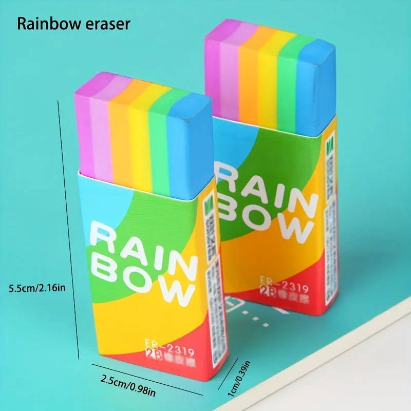 Pencil eraser 1 Pcs rainbow eraser pencil eraser stationery soft 2B suitable for office and school