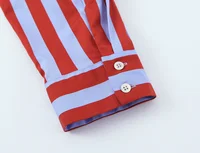 KONDALA Vintage Striped Bow Women Casual Asymmetric Shirt Fashion 2026 Spring Single Breasted Shirt Streetwear Chic Female Shirt - Image 6