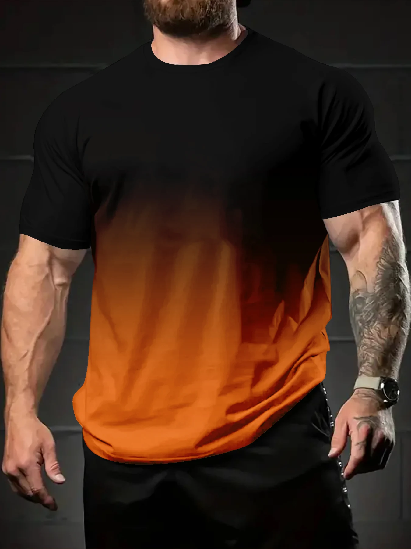 Mens Cotton T Shirt Minimalist Print Summer