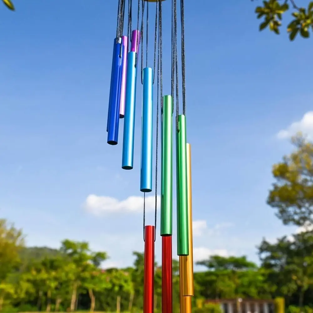 Aluminum Alloy Aluminum Tube Wind Chime 12 Tube Windbell Colorful Tubes Garden Ornaments Ornament Wall Hanging