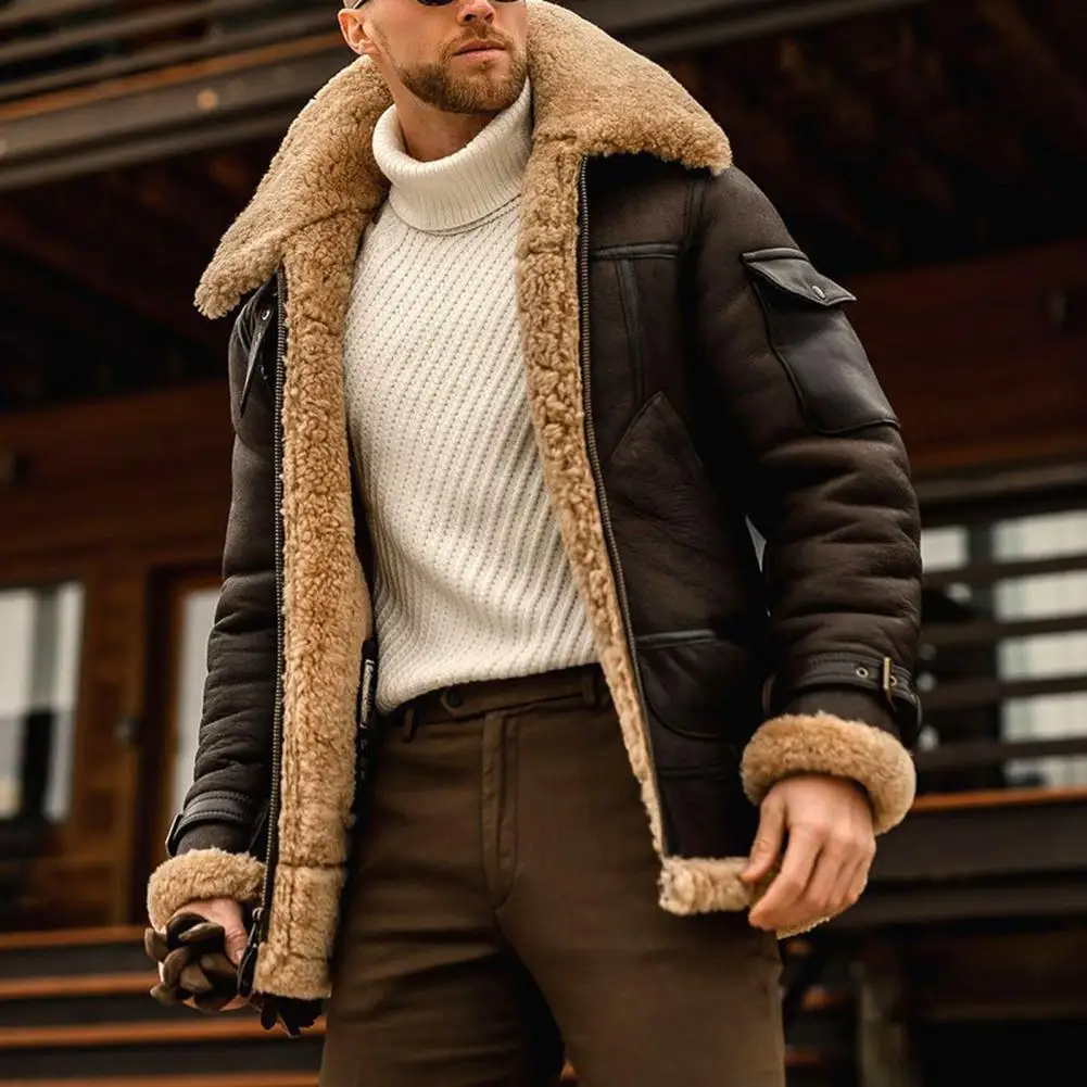 Men Coat Polyester Jacket Soft Cold Resistant Pretty Keep Warmth Male Coat