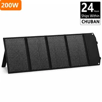Chargeur solaire portable 200W, panneau solaire pliable pour générateurs solaires, camping en plein air, voyage, batterie externe 1