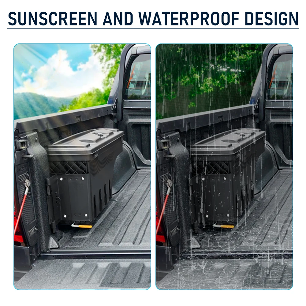 2PCS Storage Box Case Truck Bed Toolbox Tailgate Swing Case