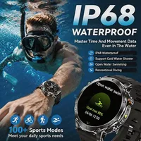 Montre connectée militaire d'extérieur pour hommes, batterie 1400mAh, GPS, suivi SOS, lampe de poche, étanche IP68, appels Bluetooth, nouvelle collection 3