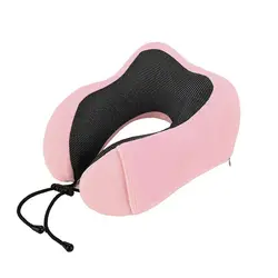 Premium Memory Foam Travel Neck Support Pillow (Pink)