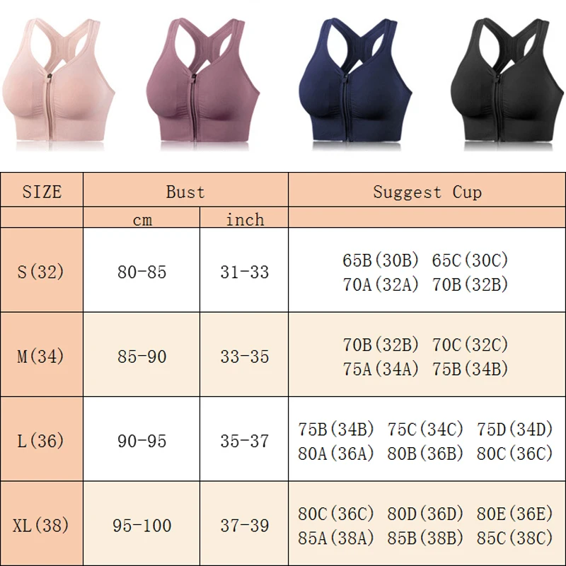 Zip Front Fastening Sports Bras for Women, High Impact Shockproof Sports Bra,Running  Gym Training Bra (Color : Red, Size : 5X-Large) : : Clothing,  Shoes & Accessories