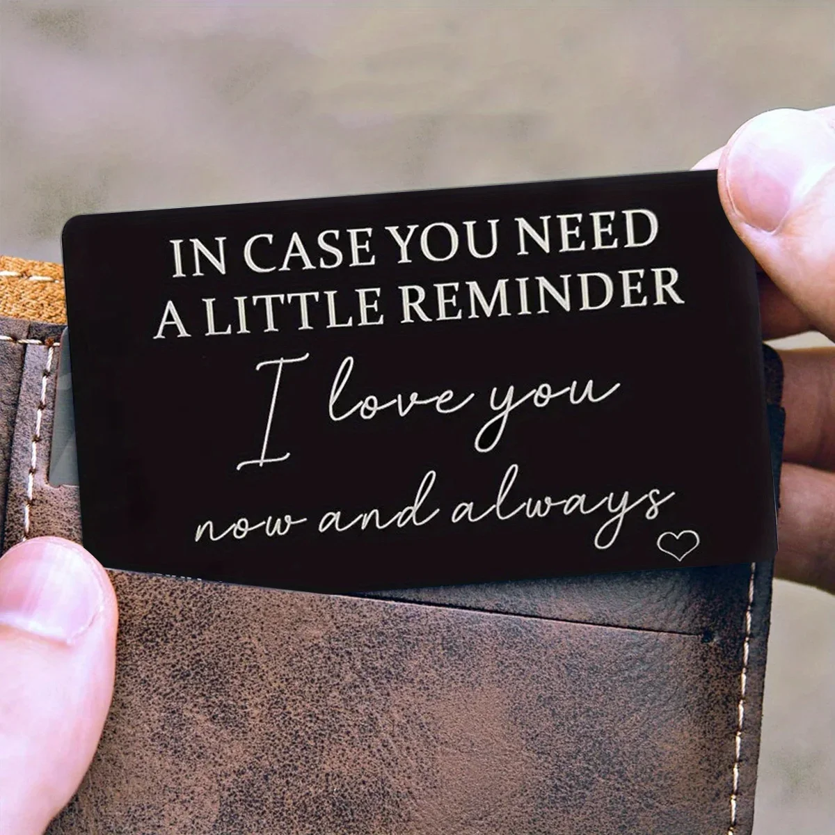 Aluminum alloy engraved Purse Card Gift For Boyfriend Husband engraved wallet cards