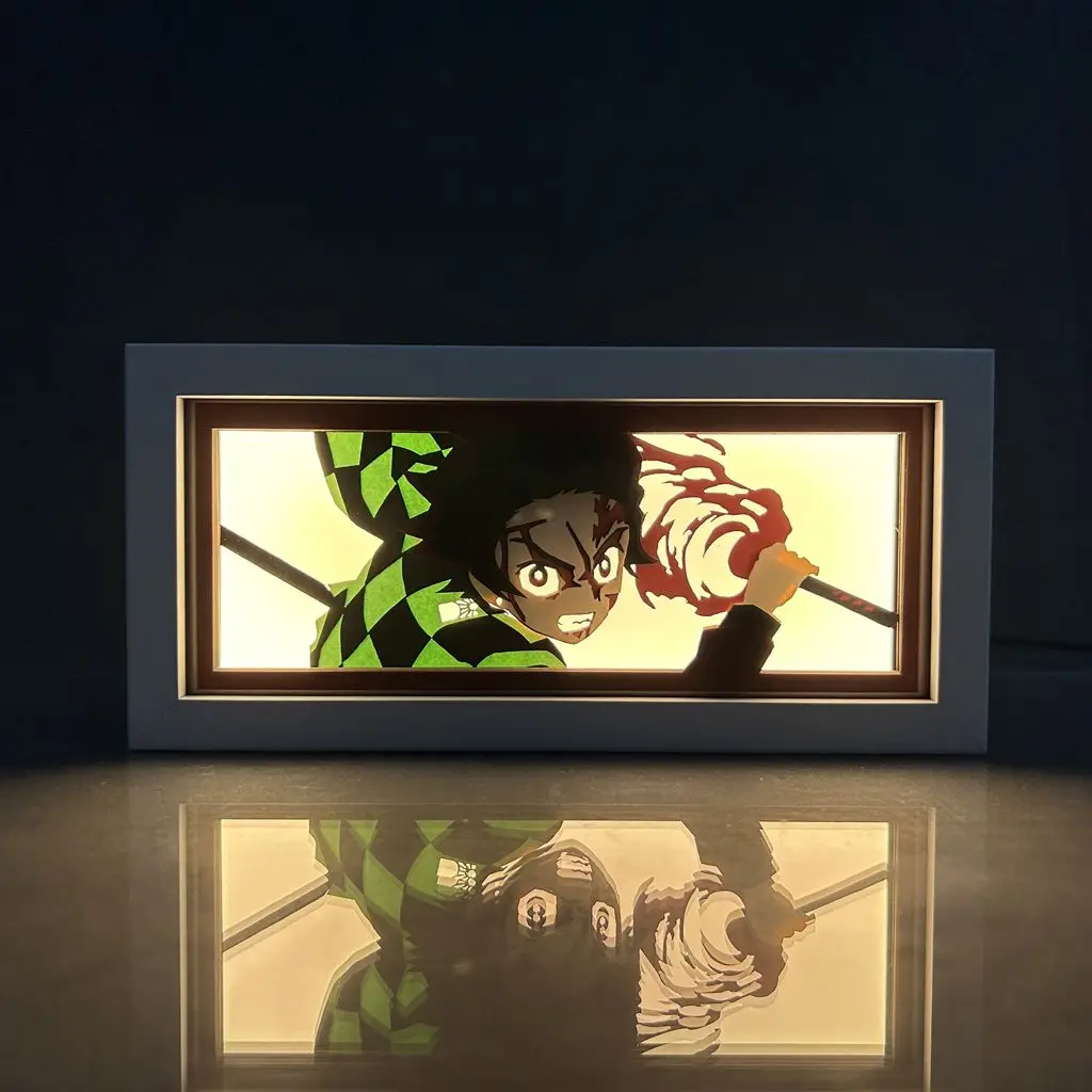 

3D Anime Demon Slayer LED Light BoxTanjirou Agatsuma Zenitsu Inosuke Nezuko Action Figure Toys Room Decoration Lamp Kids Gift