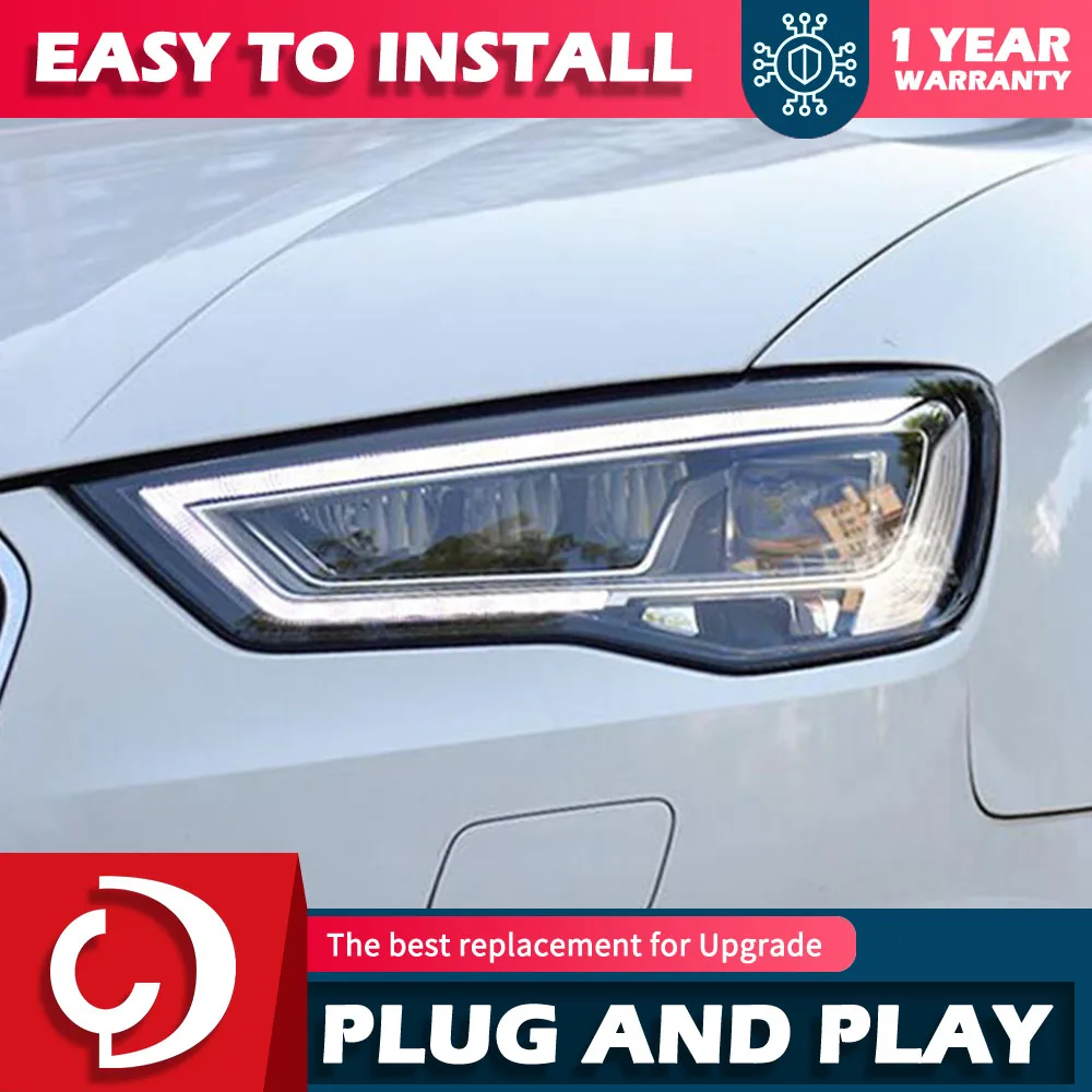 AKD2PCSCarHeadLampforAudiA3Headlights20142016A38VLED