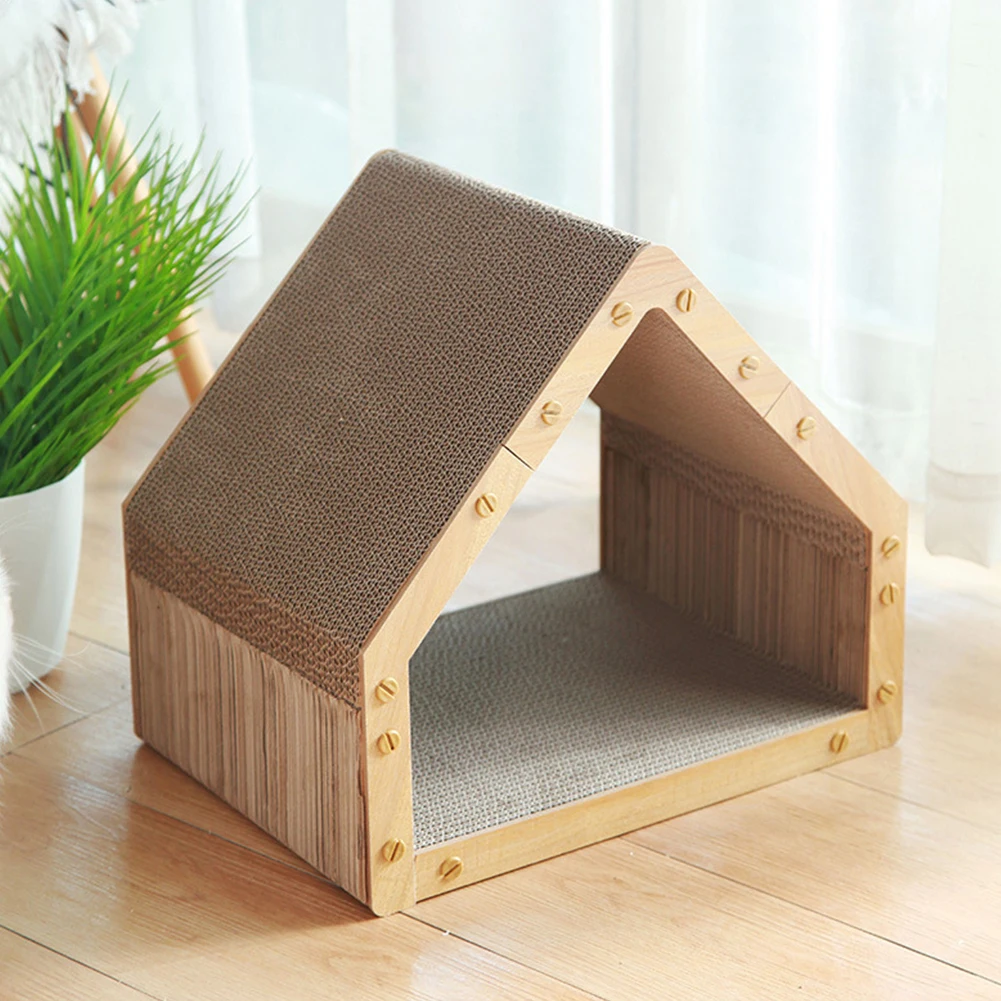 Cardboard Cat Scratcher House Vertical Scratching Board for Indoor Cats