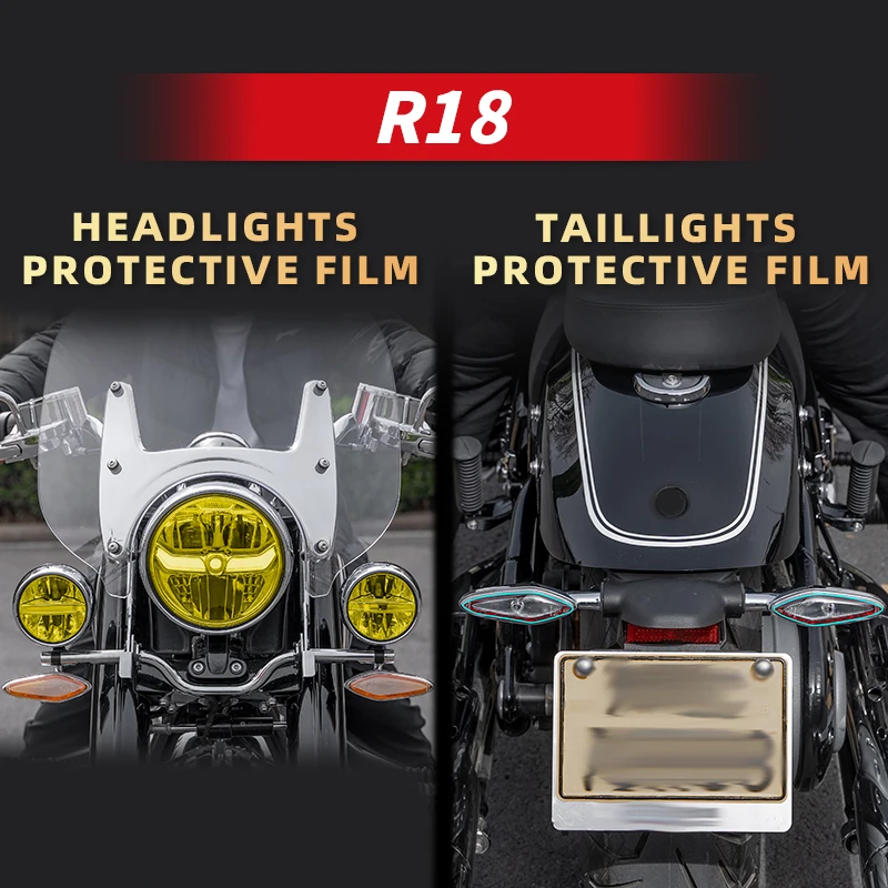 Use For BMW R18 Motorcycle Headlight And Taillight Bike Lamp TPU Material Waterproof Scratch Proof Transparen Protection Film for bmw f900xr headlight film color change protection film instrument film waterproof scratch repair modification