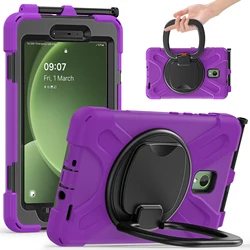 Rugged Heavy-Duty Protective Case with 360° Rotatable Handle for Active3 2020 SM-T570 (Purple)