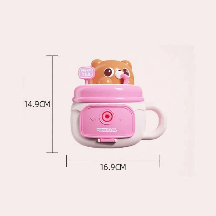 Simulated Bear Water Cup Storage Tank Savings Tank Animal Design Money Organizer Jar Portable Openable Money Storage Pot Kid Toy