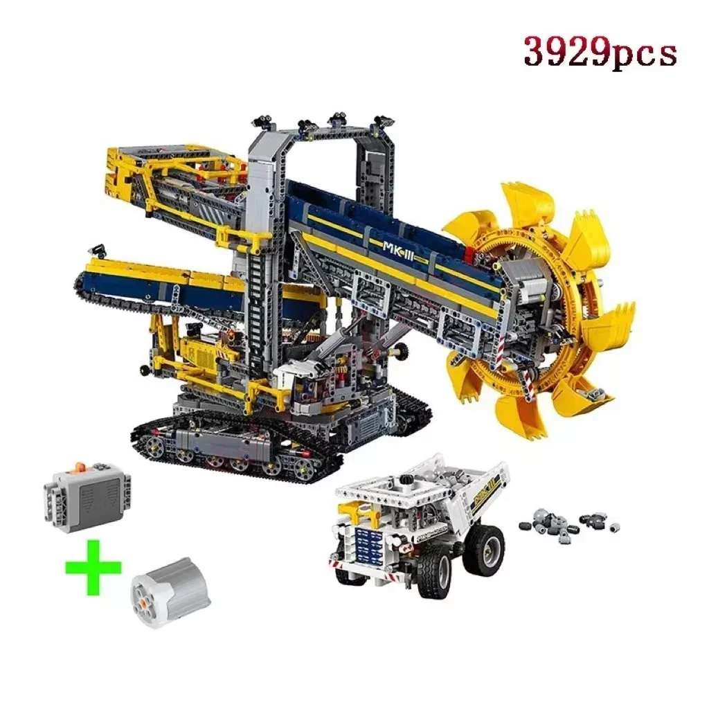 2024 New Rc Technical Electric Bucket Wheel Escavatori 42055 Building Blocks Fit Bricks Toys For Kids Boy