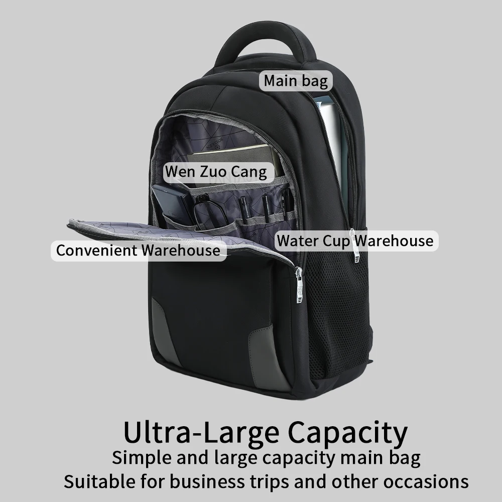 1Pcs Men's Multifunctional Business Backpack, Extra Large Capacity Multi-Compartment Laptop Bag, Large Backpack