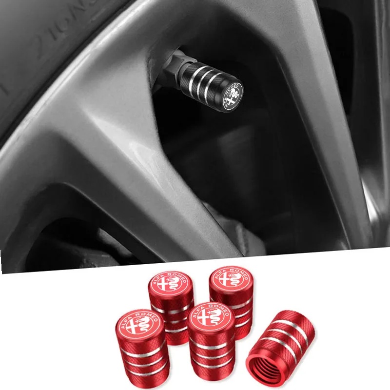 Premium Car Tire Valve Caps - Set of 4 - Sleek Design for Enhanced Wheel Protection