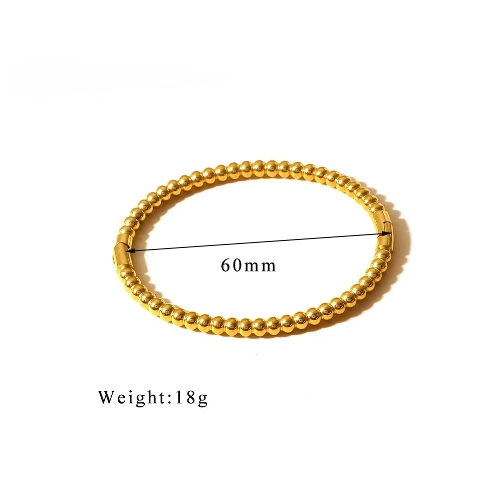 Waterproof 18k gold plating Stainless Steel Bamboo Cuff Bracelets Bangles for Woman Gold Color Wedding Female 5