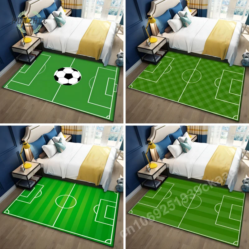 

Football Field Carpet for Boy's Bedroom Living Room Large Area Rugs Sofa Doormat Bedside Floor Decorative Soft Mat Anti Slip Rug