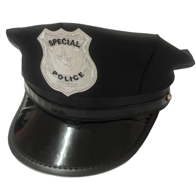 Stylish Cosplay Hat Performance Military Hat Police with Badge Sailor Octagonal for Carnival Cosplay