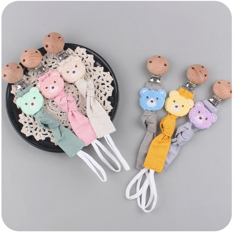 

Cute Pacifier Clips for Infant Newborn Wooden Dummy Chain Holder Soother Chains Dropshipping