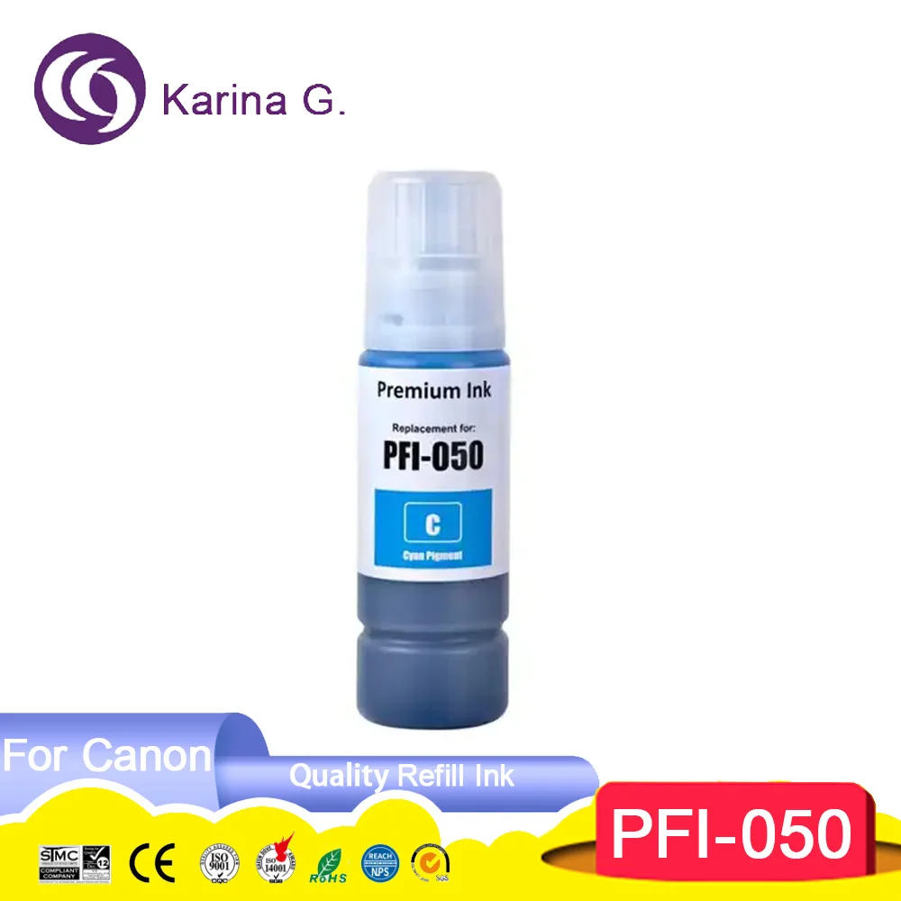 PFI-050 PFI050 PFI 050 Premium Color Compatible Bottle Water Based Refill Pigmen