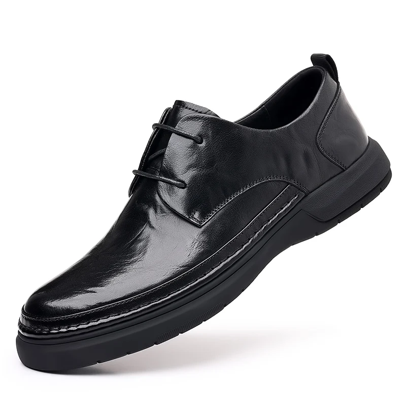 First Layer Leather Loafers Fashion Men's Business Leather Shoes Office Lazy Wedding Shoes Groomsmen Super Soft and Breathable