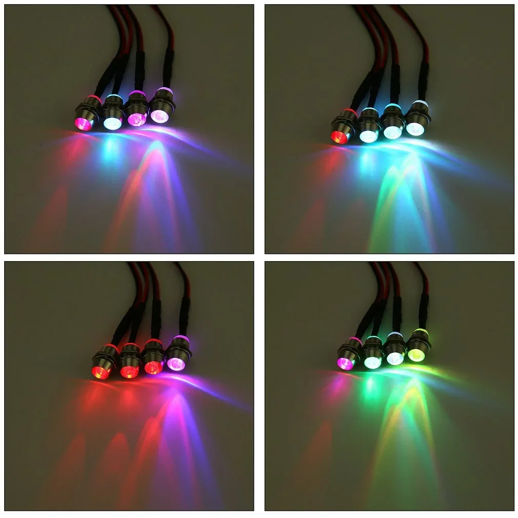 Kit Phares LED Carrés Pour Voiture RC 1/10 - 2 Ensembles De 4 Projecteurs - Blanc, 4.8V-6V - Pour Axial SCX10 II, Redcat Gen8