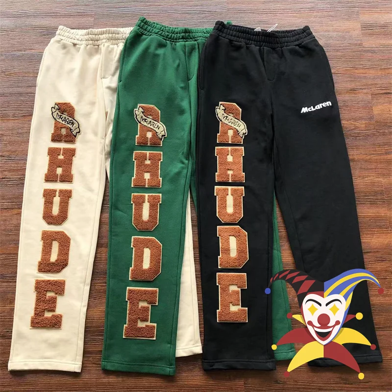 

Rhude Overalls Men Women Towel Embroidered Sweatpants Drawstring Casual Pants