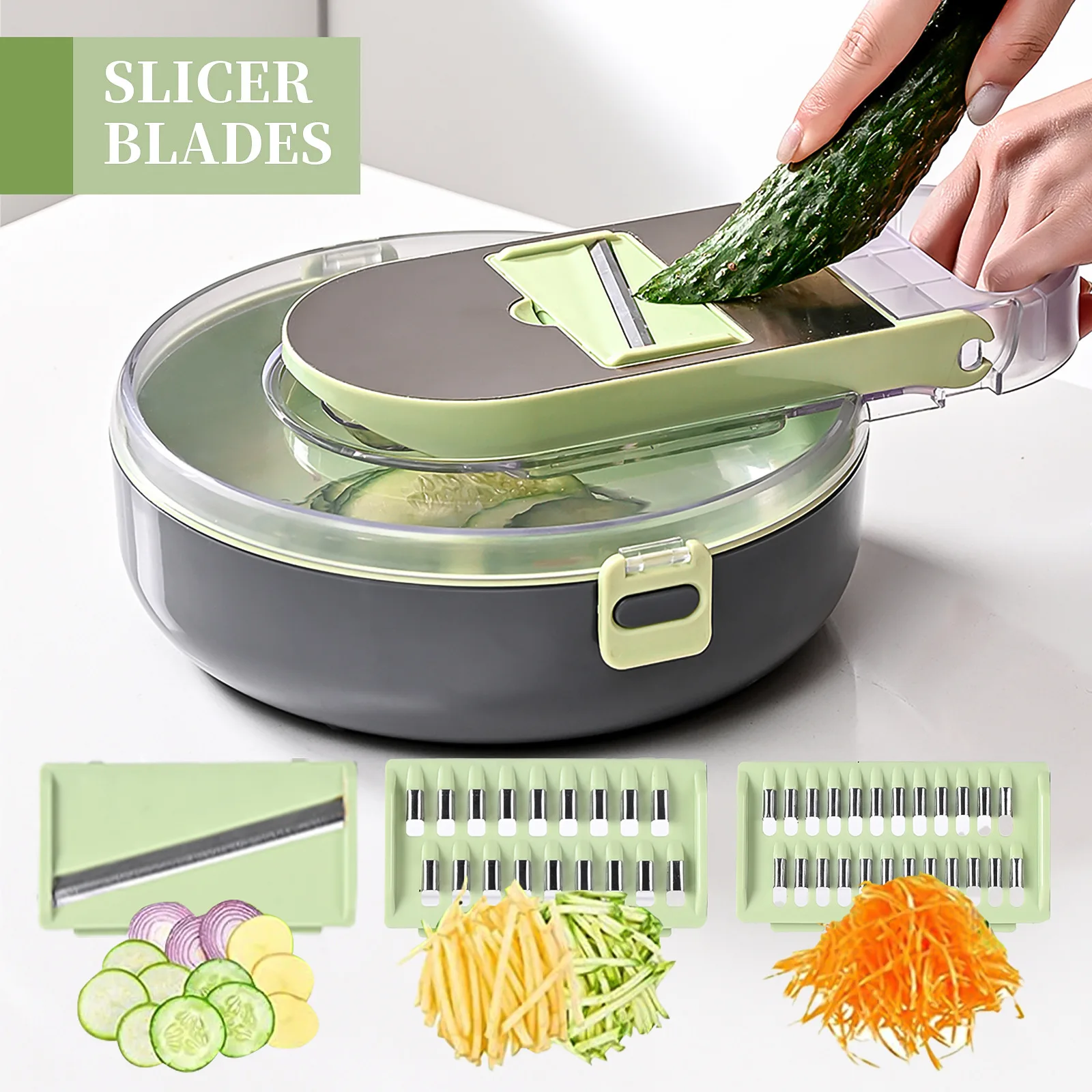 Handheld Vegetable Mandoline Slicer Grater Multipurpose Potato Veggie  Cutter Food Chopper with Drain Basket Kitchen Tools - AliExpress