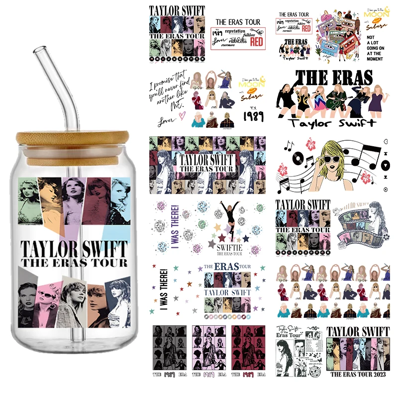 

Переводная наклейка UV DTF для очков Libbey объемом 16 унций, может использоваться для самостоятельной сборки, водонепроницаемые простые в использовании пользовательские наклейки