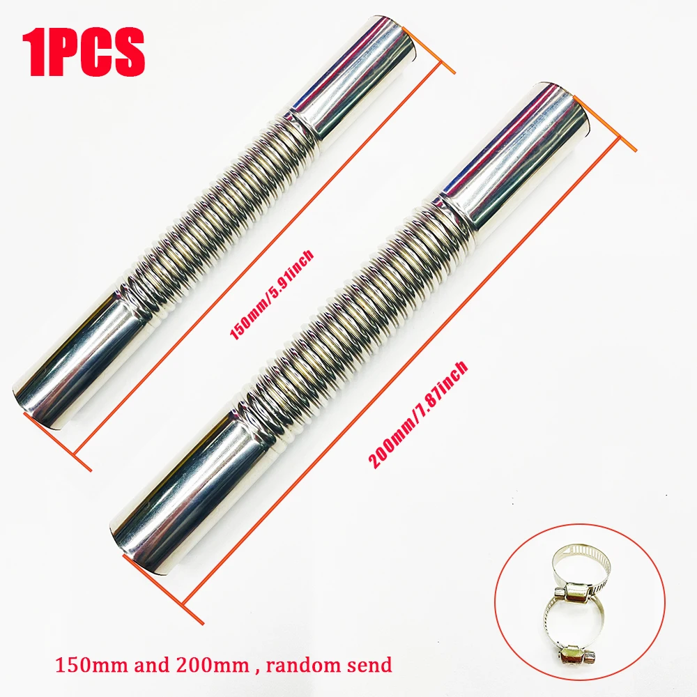 15cm Car Auto Air Parking Heater Exhaust Pipe 2 Clamps Fuel Tank Exhaust Pipe Hose Tube Stainless Steel for Diesel Heater diesel heater exhaust pipe air diesel heater duct pipe diesel heater air heater exhaust connector car heater accessories
