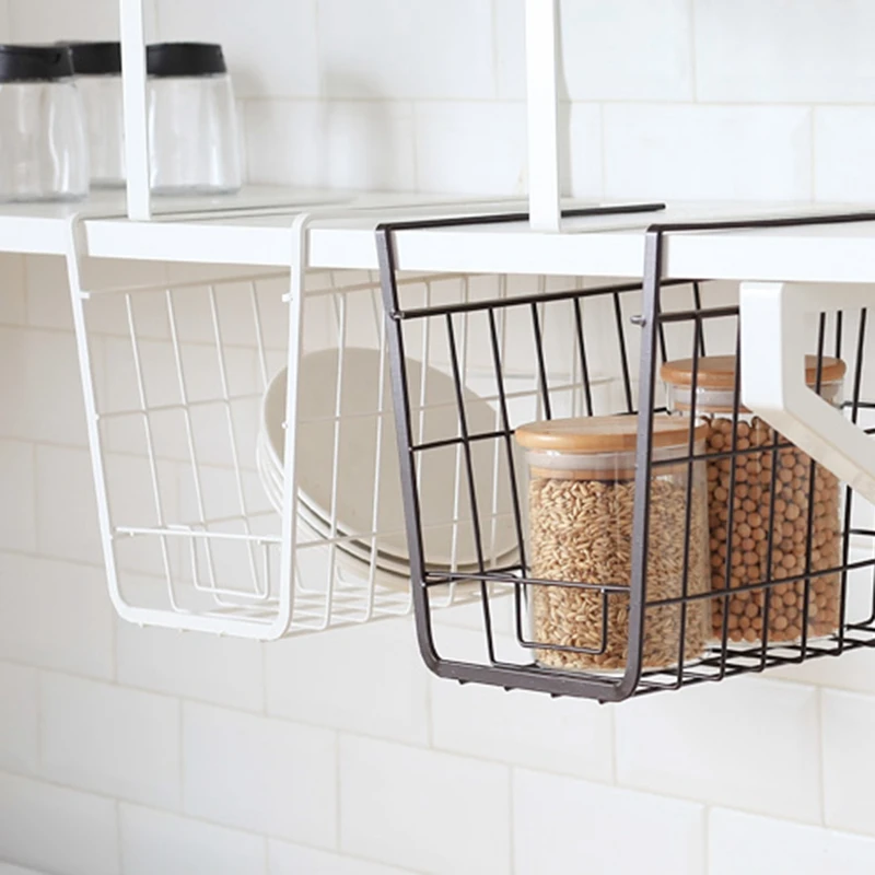 

Kitchen Cabinet Iron Art Storage Organizing Shelf Storage Hanging Basket
