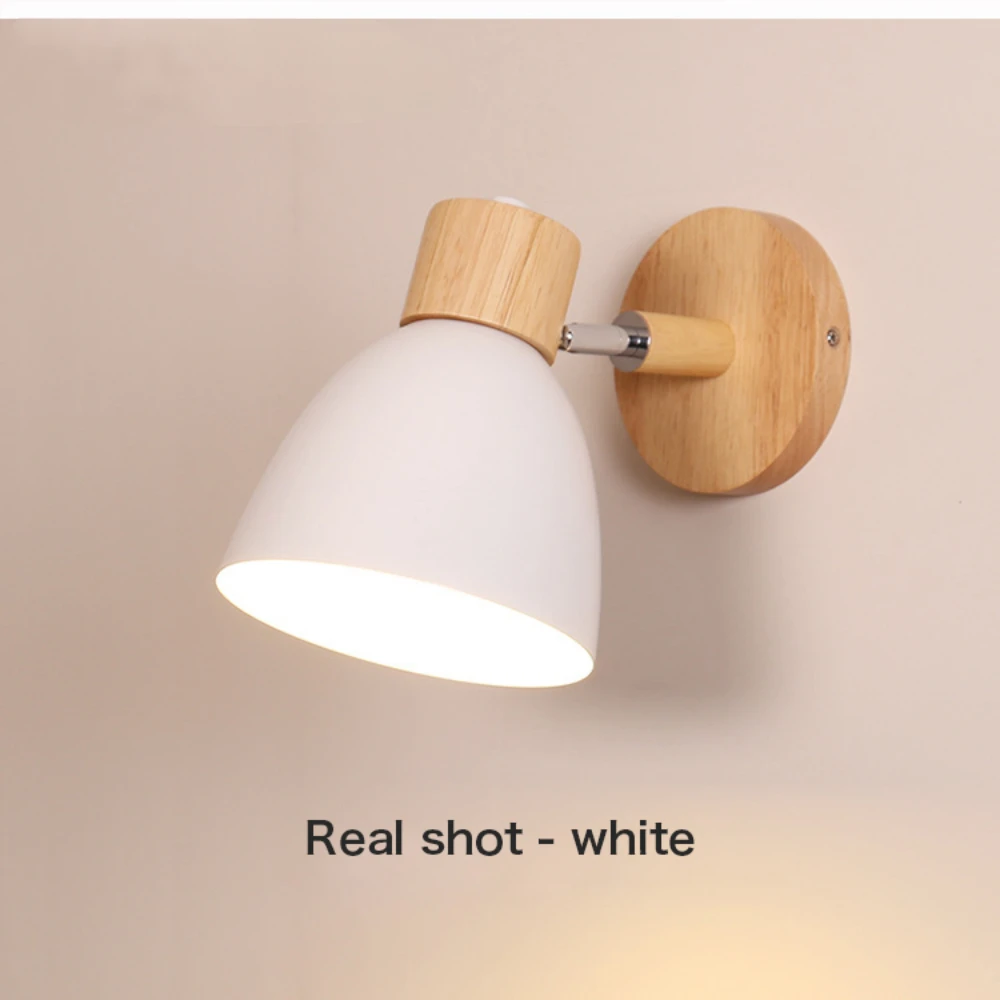 

Nordic wall lights bedside wall sconce modern wall light for bedroom Nordic macaroon 6 color steering head E27 85-285V