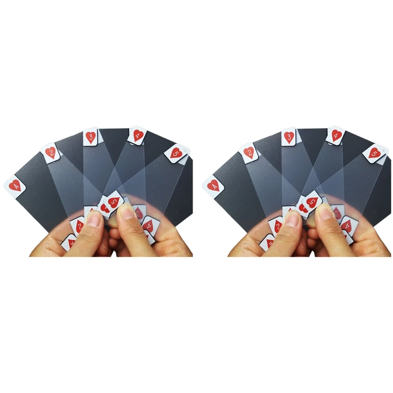 

NEW-2X Creative Transparent Plastic Waterproof Poker Novelty Poker Index Playing Cards