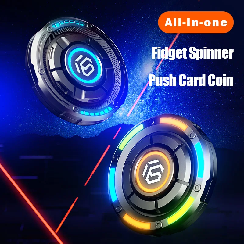 Fidget Spinner Papa Coin Push Card Stress Reliever Toys Metal Fingertip Gyroscope Spinning Top Desk EDC for Adults Kids Gift 5