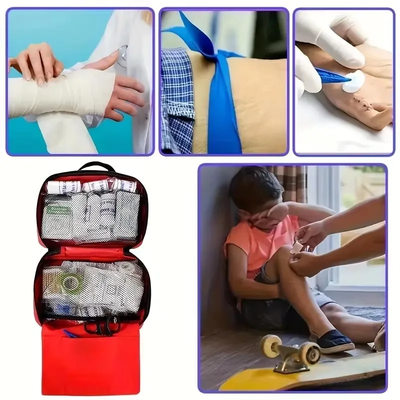 184pcs Portable First Aid Kit 5