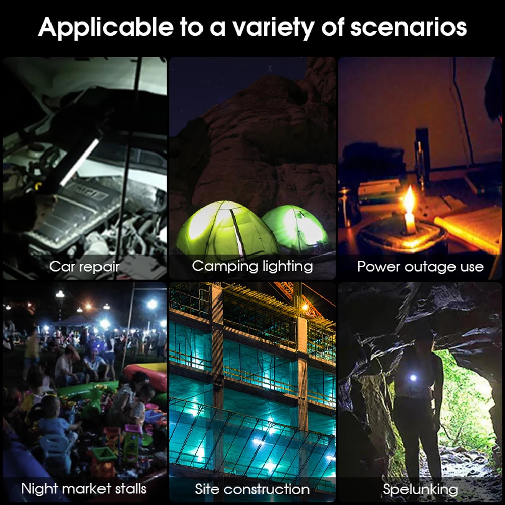 Rechargeable LED Work Light Magnetic Base Waterproof 3 Modes LED Flashlight Inspection Light for Car Repair Household Outdoor led flashlight led work light work light