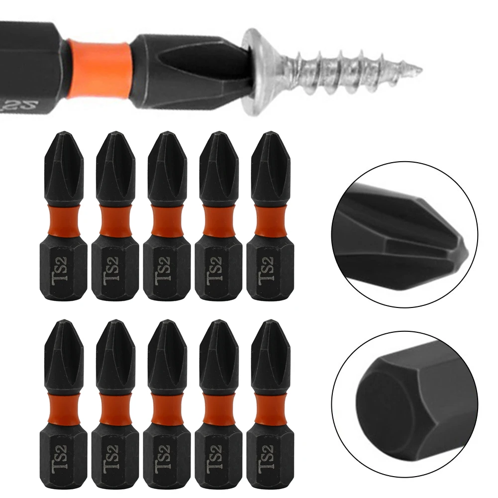 

10pcs Magnetic Alloy Steel Cross Screwdriver Bit 25mm PH2 Impact Screwdriver Bit For Circuit Breakers Socket Switch