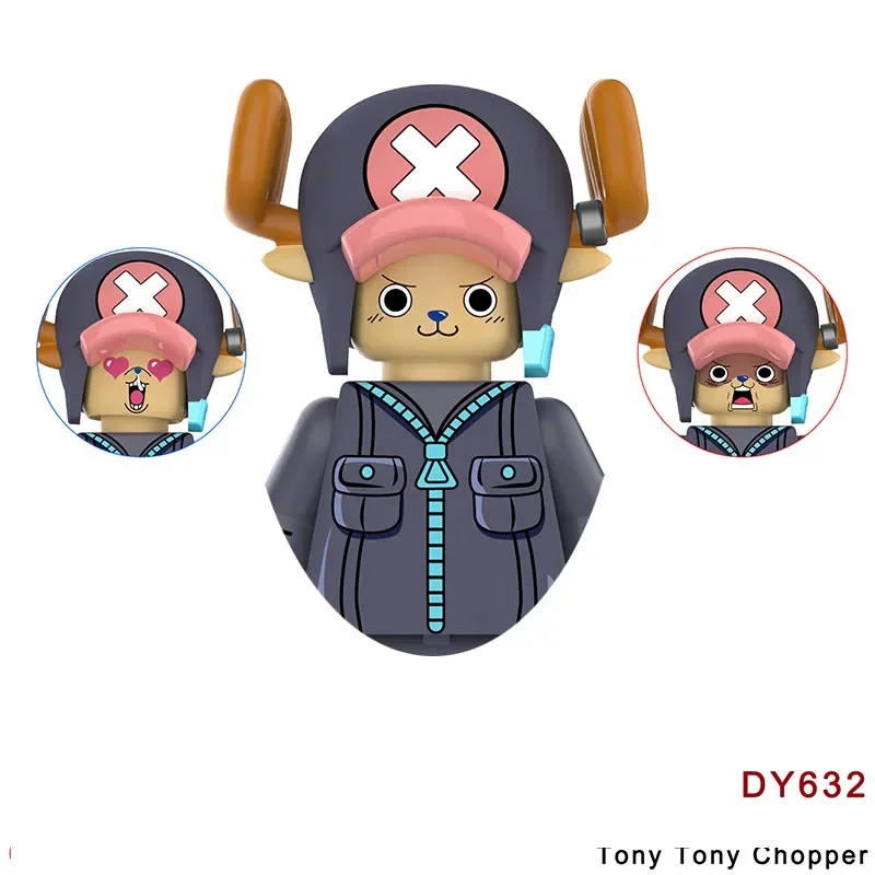 thumbnail image 1 of X0356 X0355Gol D Roger Serie de anime japonés Dibujos animados Bloques de construcción Mini figuras Cabezas Juguetes para niños One Piece Luffy Zoro, 1 of 5