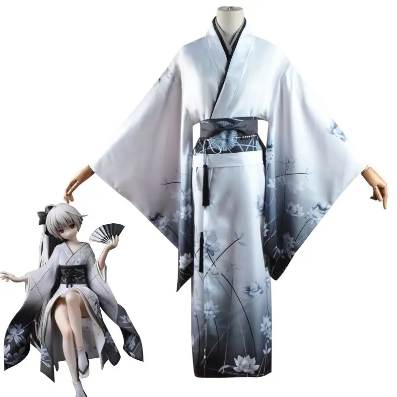 

Yosuga No Sora Cosplay Costume Kasugano Sora Kimono and Headwear Accessories Halloween Japanese Yukata Female Full Outfits