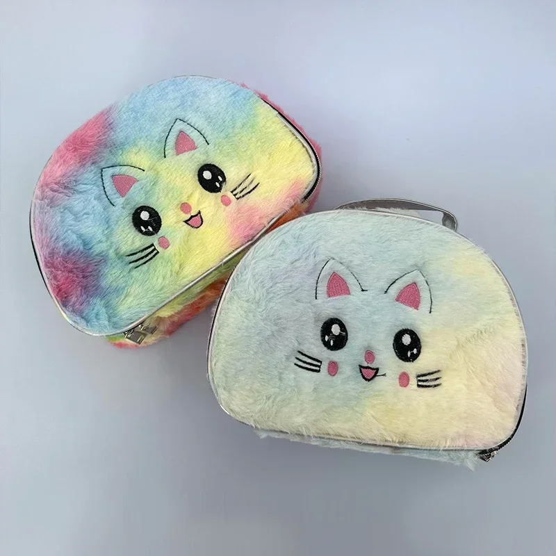 Fur Cat Cosmetic Bag Women Plush Makeup Bag Female Beauty Case Travel Large Toiletry Makeup Case Bag Female Girl Organizer Bags 4