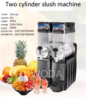 Commercial Frozen Drink Slush Machine 15L*2 Margarita Slush Soft Ice Cream Juice Machine 15L Each Bowl Smoothie Beverage Machine 2