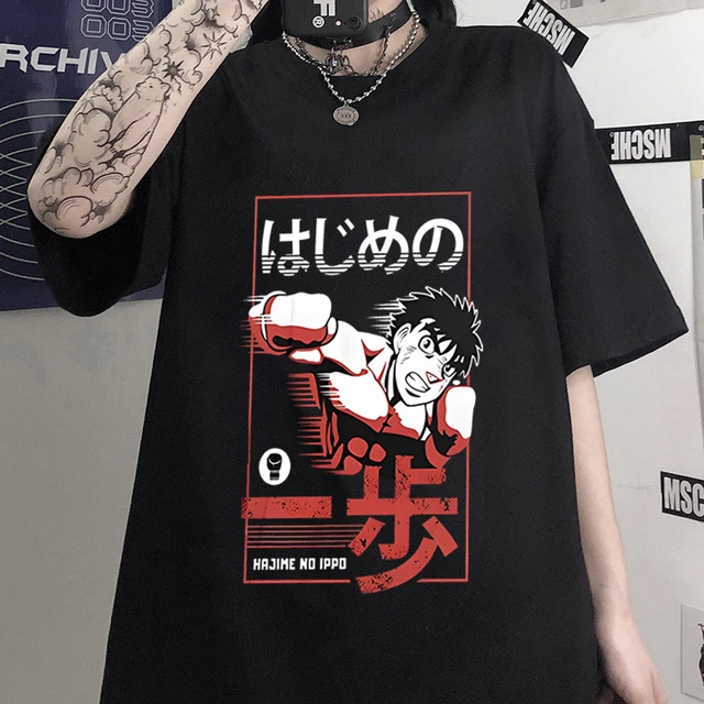 Anime Hajime No Ippo Kamogawa Boxing Gym T Shirt Manga Makunouchi Takamura  KBG Print Short Sleeve T-Shirts Oversized Streetwear 