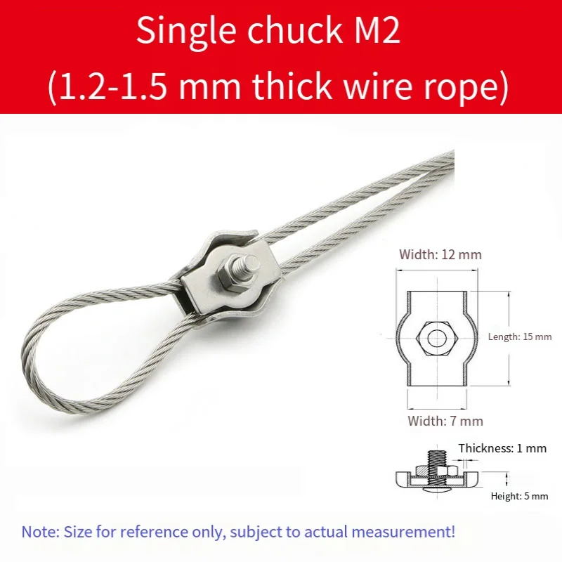 1-5Pc Cable Wire Hardware Fastener Waterproof Stainless Steel Wire Rope Clips Single/Double Grips Cable Clamps Chuck Lock
